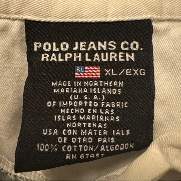 Vintage 90s Polo Jeans Co. Ralph Lauren rugby Stripe Polo large 67 applique back - Picture 10 of 10